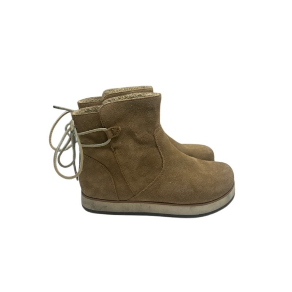 Merrell Suede Leather Ankle Boots Winter Warm Lined Tan‎ Brown Size 10